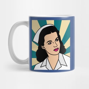 Colorful And Pretty Retro Nurse Mug